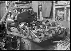 A Landis triple head screwing machine at the Hillside Railway Workshops