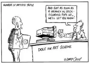 Number of artists triple. "And just as soon as a vacancy in stick-figuring pops up... we'll let you know!" ca 9 September 2002.