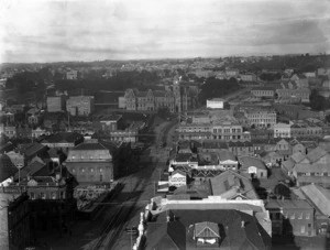 Part 4 of a 8 part panorama of Auckland, taken from St Matthew's Church, looking down Wellesley Street
