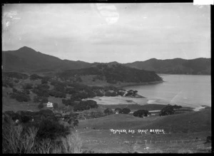 View of Tryphena Bay and Parkland House, Great Barrier Island