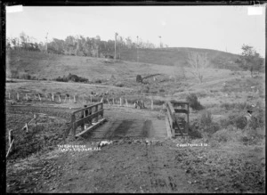 The Black Bridge, Te Mata, near Raglan, 1910 - Photograph taken by Gilmour Brothers