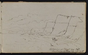 Mantell, Walter Baldock Durrant 1820-1895 :Septarian in Blueclay Cliff. Onekakara Bay. 29 Oct [18]48.