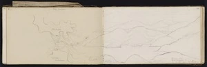 Wills, Alfred, fl 1842-1852 :[Contour map of Hapua Cove (Tory Channel, Queen Charlotte Sound) and surrounding area 1848?] Hapua Cove, Tory Channel, Q. C. Sd from Mt Pisgah