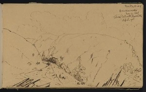 Mantell, Walter Baldock Durrant, 1820-1895 :Waitaki, te Awaamoko Nov 9 1848. Silicone slate with Quartz vein. Dip S. 90 deg.