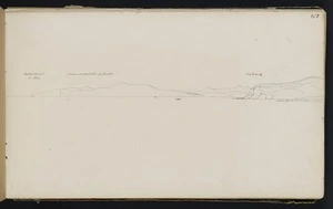 Mantell, Walter Baldock Durrant, 1820-1895 :S 13 [degrees] E. Kaitiki Point. Moeraki POint (indistinct). White Bluff. [1848]