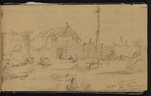 Mantell, Walter Baldock Durrant, 1820-1895 :Waitaki, with a view of ye Commissioner's toes Oct. Huruhurus House. [1848]