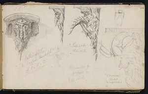 Mantell, Walter Baldock Durrant, 1820-1895 :[Design for grotesque wall-brackets. 1848]