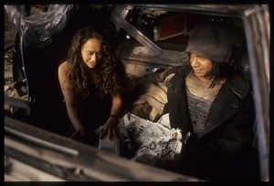 Once were warriors production still with Grace and Toot in his car