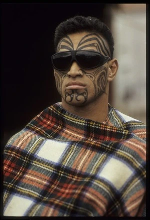 Once were warriors unidentified actor playing Toa gang member wearing blanket, Auckland