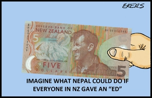Ekers, Paul, 1961-:Imagine what Nepal could do if everyone in NZ gave an 'Ed'. 27 April 2015