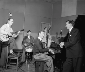 Christensen, Edward Percival, fl 1939-1954 (Photographer) : Norm Cummings Quartet with vocalist John Hoskins