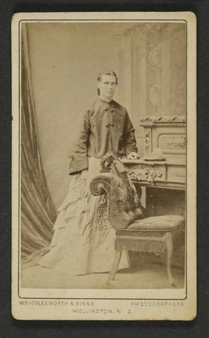 Wrigglesworth & Binns (Wellington) fl 1874-1900 :Portrait of unidentified woman in costume