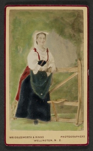 Wrigglesworth & Binns (Wellington) fl 1874-1900 :Portrait of unidentified woman in costume (Miss Robinson?)