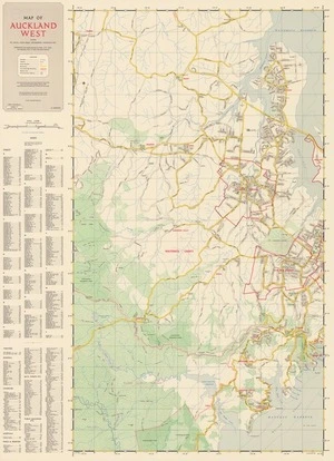 Map of Auckland west including Te Atatu, Glen Eden, Henderson, Titirangi, etc..