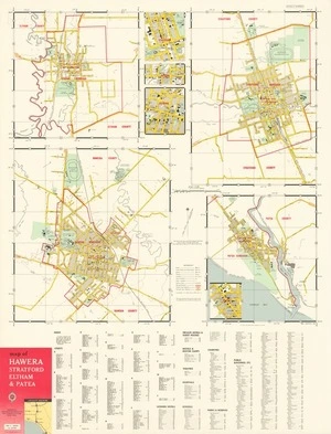 Map of Hawera, Stratford, Eltham & Patea.