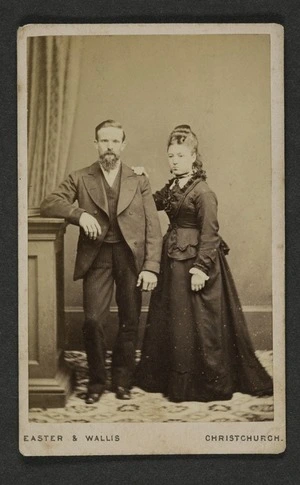 Easter & Wallis (Christchurch) fl 1872-1878 :Portrait of unidentified man and woman