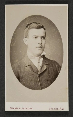 Grand & Dunlop (Christchurch) fl 1878 :Portrait of unidentified man