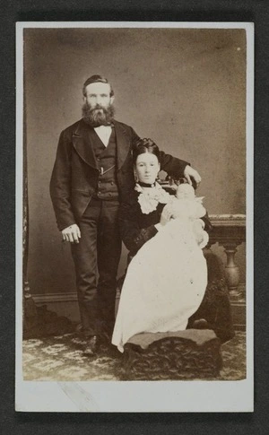 M Heslop & Co (Christchurch) fl 1870s :Portrait of unidentified man woman and child