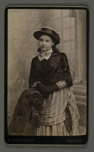 Schourup, Peter, 1837-1887 (Christchurch) fl 1870-1885 :Portrait of unidentified young woman