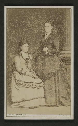 Schourup, Peter, 1837-1887 (Christchurch) fl 1870-1885 :Portrait of two unidentified ladies
