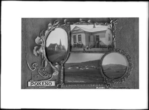 Postcard with images of Pokeno