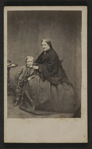 Portrait of unidentified woman and young boy