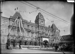 Government Buildings, Customs Street, Auckland, decorated for the 1919 peace celebrations