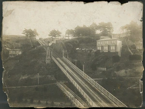 View of cable car and Salamanca Road, Kelburn, Wellington