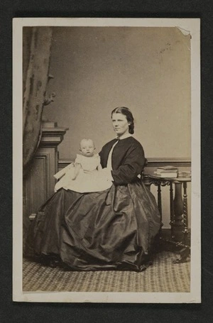 Photographer unknown: Portrait of Mary von Haast and child