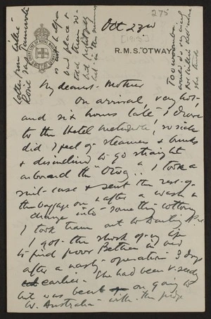 Letters from Frances Hodgkins to Rachel Hodgkins and Isabel Field