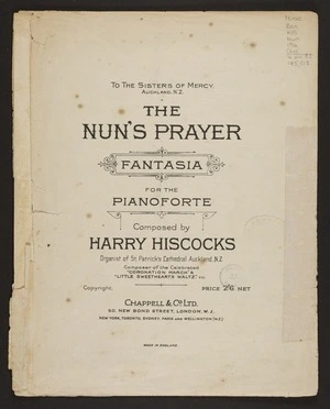 The nun's prayer : fantasia for the pianoforte / composed by Harry Hiscocks.