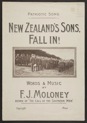 New Zealand's sons, fall in! / words and music by F.J. Moloney.