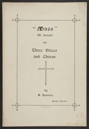 Mass (St. Joseph) : for three voices and chorus / by R. Squarise.