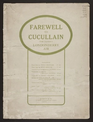 Farewell to Cucullain : the famous Londonderry air, [op. 49, no. 1] / violoncello & piano by Arnold Trowell.