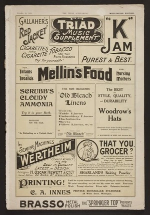 Triad music supplement. October 10, 1910 / edited by C.N. Baeyertz.