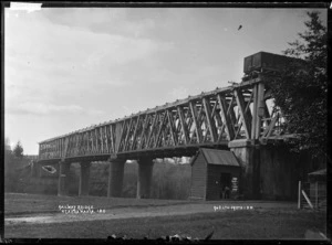 Railway Bridge over the Waikato River at Ngaruawahia, 1910 - Photograph taken by G & C Ltd