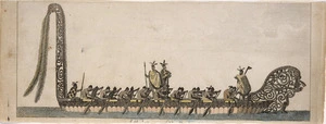 [Parkinson, Sydney] 1745-1771 :A war canoe of New Zealand / R. B. Godfrey, engraver. London, 1784