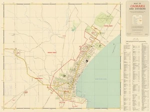 Map of Oamaru and environs / D. Burt, 1956.