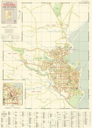 Map of Timaru and environs.