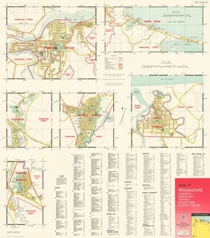 Map of Whakatane, Kawerau, Murupara, Opotiki, Edgecumbe, & Ohope Beach.