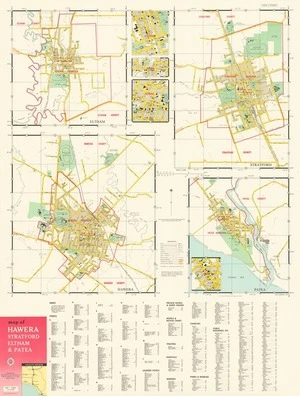Map of Hawera, Stratford, Eltham & Patea.