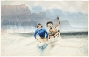 Thomson, John Turnbull 1821-1884 :Crossing the Mataura, 11 Jan. 1857. 1877.