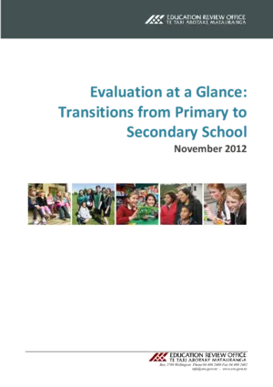Evaluation at a glance. Transitions from primary to secondary school.