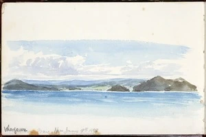 Ryan, Thomas, 1864-1927 :Whangaruru Bay. 1 pm, Jany 9th, 1888.