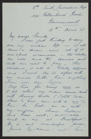 Letter and envelope from Leslie Beauchamp