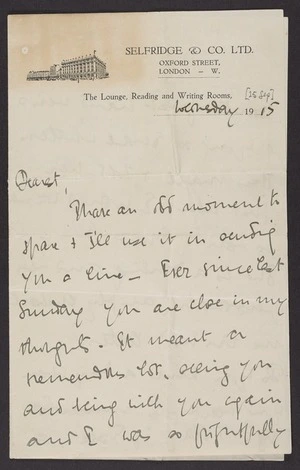 Mansfield, Katherine, 1888-1923 : Letter to Leslie Beauchamp