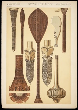 Artist unknown :Savage tribes, no. 3; wilde Stamme tafel III; tribus sauvages pl III [1856?]