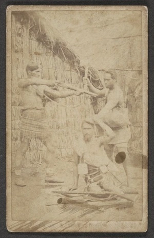 Photographer unknown :Photograph of a stage tableau - Hau Hau