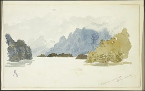Holmes, Katherine McLean, 1849-1925 :Acheron passage, Dusky Sound. [1877]