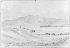 Burgess, William Frederick, 1856-1920: Starborough Estate. Looking towards the Awatere from cemetery, across sections west of homestead. [18th Jan?] 1899